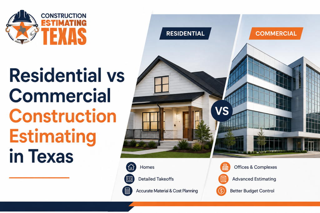 Residential vs Commercial Construction Estimating in Texas